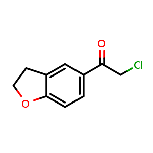 Chemical structure of 2-Chloro-1-(2,3-dihydrobenzofuran-5-yl)ethanone , CAS 64089-34-5, AChemBlock W168494