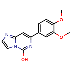 Chemical structure of 7-(3,4-dimethoxyphenyl)imidazo[1,2-c]pyrimidin-5-ol , CAS 371171-04-9, AChemBlock W168507