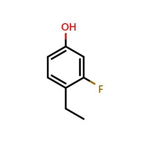 Chemical structure of 4-Ethyl-3-fluorophenol , CAS 326493-65-6, AChemBlock W168512
