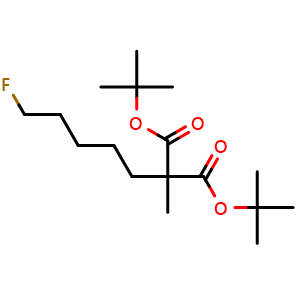 Chemical structure of Di-tert-Butyl 2-(5-fluoropentyl)-2-methylmalonate , CAS 1415564-81-6, AChemBlock W168523