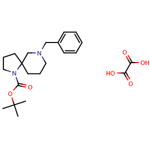 Chemical structure of tert-Butyl 7-benzyl-1,7-diazaspiro[4 5]decane-1-carboxylate oxalate , CAS 1415560-12-1, AChemBlock W168524