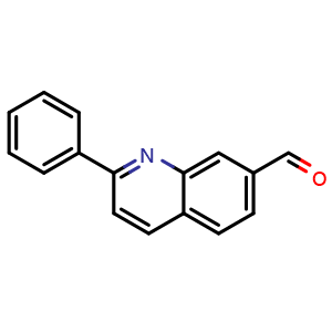 Chemical structure of 2-Phenylquinoline-7-carbaldehyde , CAS 867162-43-4, AChemBlock W168563