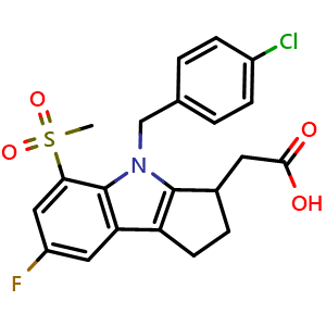 2-(4-(4-Chlorobenzyl)-7-fluoro-5-(methylsulfonyl)-1,2,3,4-tetrahydrocyclopenta[b]indol-3-yl)acetic acid