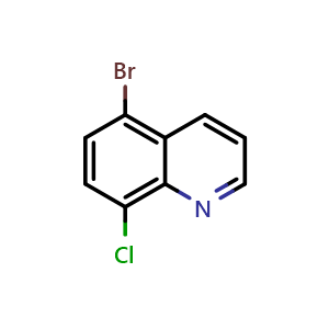 Chemical structure of 5-Bromo-8-chloroquinoline , CAS 927800-41-7, AChemBlock W168580