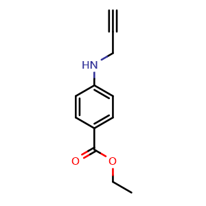 Chemical structure of Ethyl 4-(prop-2-ynylamino)benzoate , CAS 101248-36-6, AChemBlock W168583