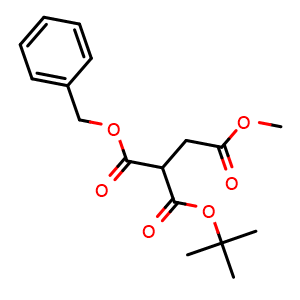 Chemical structure of 1-Benzyl 4-methyl 2-(tert-butoxycarbonyl)succinate , CAS 1050238-07-7, AChemBlock W168613