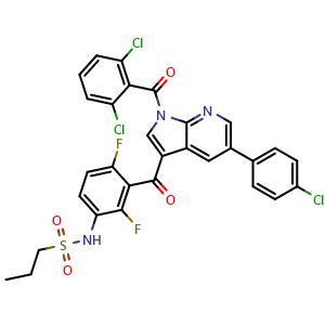 N-(3-(5-(4-Chlorophenyl)-1-(2,6-dichlorobenzoyl)-1H-pyrrolo[2,3-b]pyridine-3-carbonyl)-2,4-difluorophenyl)propane-1-sulfonamide