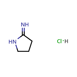 Chemical structure of Pyrrolidin-2-imine hydrochloride , CAS 7544-75-4, AChemBlock W168626
