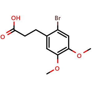 Chemical structure of 3-(2-Bromo-4,5-dimethoxyphenyl)propanoicacid , CAS 52679-49-9, AChemBlock W168629