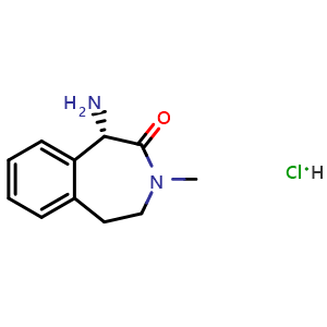 Chemical structure of (S)-1-Amino-3-methyl-4,5-dihydro-1H-benzo[d]azepin-2(3H)-one hydrochloride , CAS 425663-71-4, AChemBlock W168633