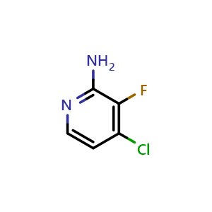 Chemical structure of 4-chloro-3-fluoro-pyridin-2-amine , CAS 1393553-69-9, AChemBlock W168634