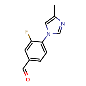 Chemical structure of 3-Fluoro-4-(4-methyl-1H-imidazol-1-yl)-Benzaldehyde , CAS 937400-07-2, AChemBlock W168647
