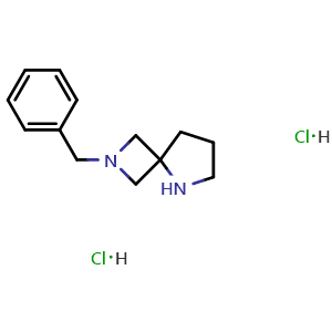 Chemical structure of 2-Benzyl-2,5-diazaspiro[3 4]octane dihydrochloride , CAS 1159823-70-7, AChemBlock W168650
