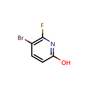 Chemical structure of 5-Bromo-6-fluoropyridin-2-ol , CAS 1227597-58-1, AChemBlock W168661