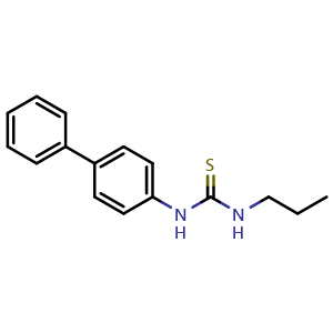 Chemical structure of N-[1,1'-Biphenyl]-4-yl-N'-propylthiourea , CAS 851904-80-8, AChemBlock W168674