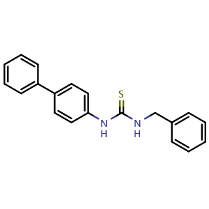Chemical structure of 1-Benzyl-3-(biphenyl-4-yl)thiourea , CAS 854644-24-9, AChemBlock W168675