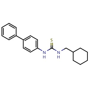 Chemical structure of 1-(Biphenyl-4-yl)-3-(cyclohexylmethyl)thiourea , CAS 1415564-41-8, AChemBlock W168677