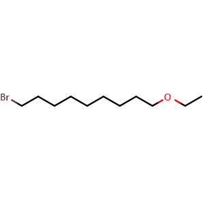 Chemical structure of 1-bromo-9-ethoxynonane , CAS 1379348-25-0, AChemBlock W168684