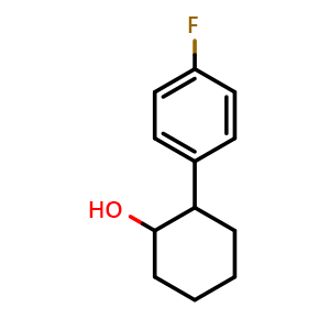 Chemical structure of 2-(4-Fluorophenyl)cyclohexanol , CAS 851337-37-6, AChemBlock W168689