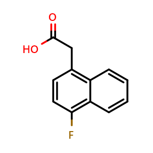 Chemical structure of 2-(4-Fluoronaphthalen-1-yl)acetic acid , CAS 3833-03-2, AChemBlock W168692