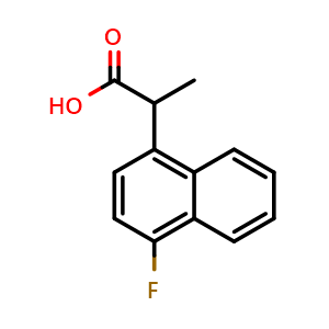 Chemical structure of 2-(4-Fluoronaphthalen-1-yl)propanoic acid , CAS 1415559-59-9, AChemBlock W168693