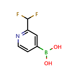 Chemical structure of (2-(Difluoromethyl)pyridin-4-yl)boronic acid , CAS 1571135-77-7, AChemBlock W168729