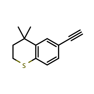 Chemical structure of 4,4-Dimethyl-6-ethynylthiochroman , CAS 118292-06-1, AChemBlock W168734