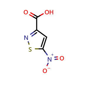 Chemical structure of 5-Nitroisothiazole-3-carboxylic acid , CAS 36778-15-1, AChemBlock W168749