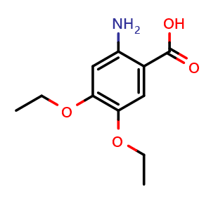 Chemical structure of 2-Amino-4,5-diethoxybenzoic acid , CAS 20197-72-2, AChemBlock W168760