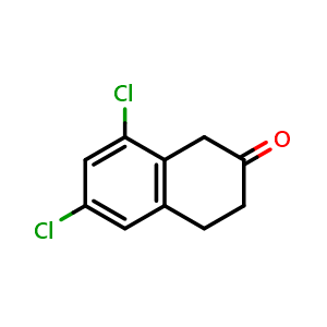 Chemical structure of 6,8-Dichloro-2-tetralone , CAS 113075-86-8, AChemBlock W168766