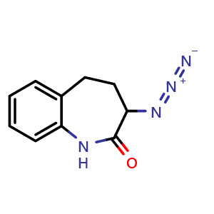 Chemical structure of 3-Azido-2-oxo-2,3,4,5-tetrahydro-1h-benzo[b]azepine , CAS 86499-24-3, AChemBlock W168773