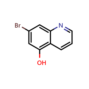Chemical structure of 7-Bromoquinolin-5-ol , CAS 1261677-80-8, AChemBlock W168776