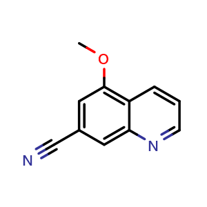 Chemical structure of 5-Methoxyquinoline-7-carbonitrile , CAS 1378483-74-9, AChemBlock W168777