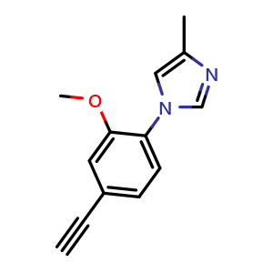 Chemical structure of 1-(4-Ethynyl-2-methoxyphenyl)-4-methyl-1H-Imidazole , CAS 1093980-57-4, AChemBlock W168778