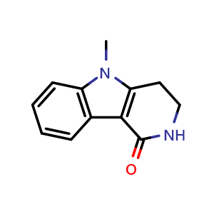 Chemical structure of 5-Methyl-2,3,4,5-tetrahydro-1H-pyrido[4,3-b]indol-1-one , CAS 122852-75-9, AChemBlock W168798