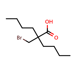Chemical structure of 2-(Bromomethyl)-2-butylhexanoic acid , CAS 100048-86-0, AChemBlock W168804