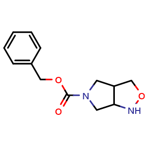Chemical structure of Benzyl tetrahydro-1H-pyrrolo[3,4-c]isoxazole-5(3H)-carboxylate , CAS 1174730-77-8, AChemBlock W168813