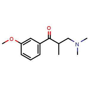 Chemical structure of 3-(Dimethylamino)-1-(3-methoxyphenyl)-2-methylpropan-1-one , CAS 197145-37-2, AChemBlock W168834