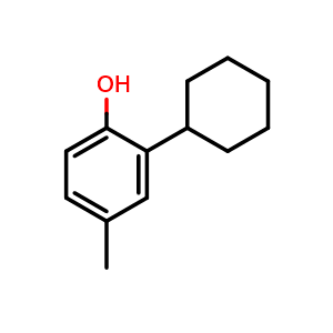 Chemical structure of 2-Cyclohexyl-4-methylphenol , CAS 1596-09-4, AChemBlock W168839