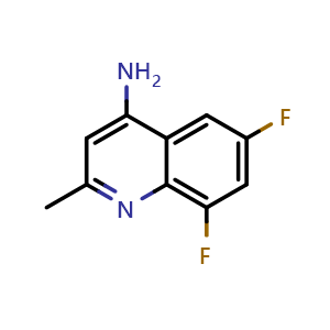 Chemical structure of 6,8-Difluoro-2-methylquinolin-4-amine , CAS 288151-32-6, AChemBlock W168857