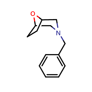 Chemical structure of 3-Benzyl-8-oxa-3-azabicyclo[3 2 1]octane , CAS 54745-75-4, AChemBlock W168866