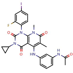 N-(3-(3-cyclopropyl-1-(2-fluoro-4-iodophenyl)-6,8-dimethyl-2,4,7-trioxo-1,2,3,4,7,8-hexahydropyrido[2,3-d]pyrimidin-5-ylamino)phenyl)acetamide