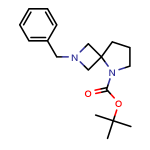 Chemical structure of tert-Butyl 2-benzyl-2,5-diazaspiro[3 4]octane-5-carboxylate , CAS 1415562-45-6, AChemBlock W168916
