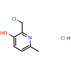 Chemical structure of 2-(Chloromethyl)-6-methyl-3-Pyridinol hydrochloride , CAS 98280-34-3, AChemBlock W168945