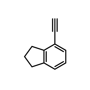 Chemical structure of 4-Ethynyl-2,3-dihydro-1H-indene , CAS 1415560-20-1, AChemBlock W168965