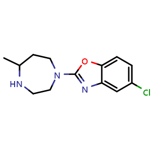 Chemical structure of 5-Chloro-2-(5-methyl-1,4-diazepan-1-yl)benzo[d]oxazole , CAS 1276666-13-7, AChemBlock W168983