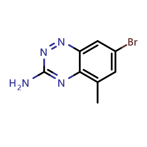Chemical structure of 7-Bromo-5-methylbenzo[e][1,2,4]triazin-3-amine , CAS 867330-26-5, AChemBlock W168990