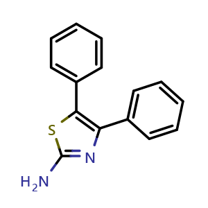 Chemical structure of 2-Amino-4,5-diphenylthiazole , CAS 6318-74-7, AChemBlock W168991