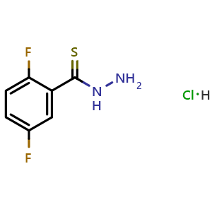 Chemical structure of 2,5-Difluorobenzothiohydrazide hydrochloride , CAS 1018690-17-9, AChemBlock W169019