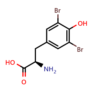 Chemical structure of 3,5-Dibromo-D-tyrosine , CAS 50299-42-8, AChemBlock W169051